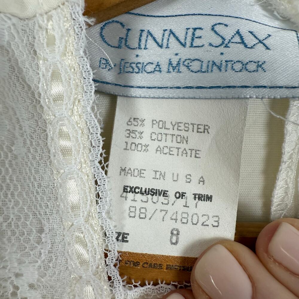 Vtg Gunne Sax by Jessica McClintock Girls Dress Sz 8 Prairie Communion Easter - Picture 7 of 8